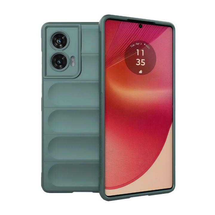 Gigapack szilikon mobiltelefon tok, ütésállóság, kameravédő, 3d, sötétzöld, kompatibilis: Motorola Edge 50 Fusion