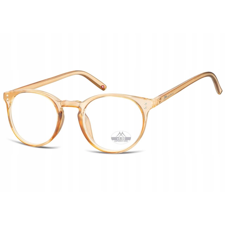 Ochelari de citit unisex, Stylion, Plastic, Protectie UV 400, Maro
