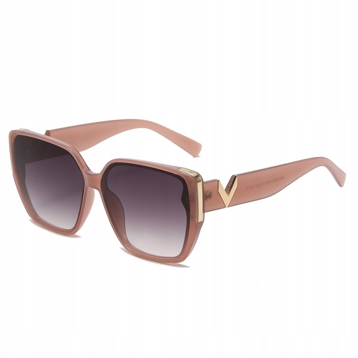 Ochelari de soare dama, MAXAIR, Plastic / Policarbonat / Metal, Filtru UV400, 60 x 15 x 141 mm, Etui si servetel, Roz / Auriu