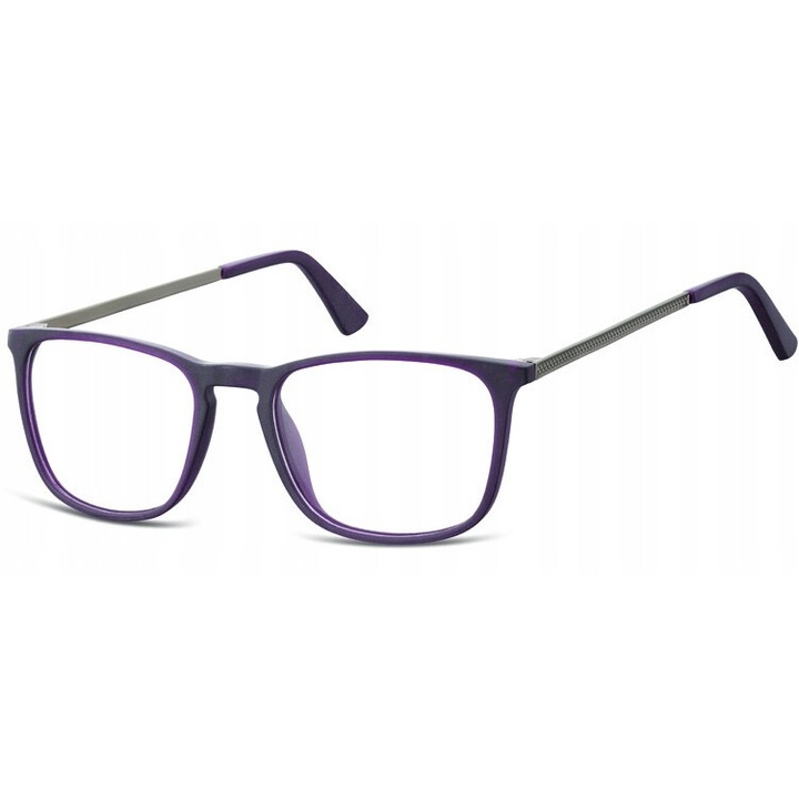 Ochelari de vedere Sunoptic AC25E, unisex, acetat, ciemnofioletowe, 52x19x140mm, set etui + servetel