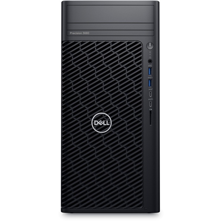 Настолен компютър Dell Precision 3680 Tower, Процесор Intel Core i7-14700 (2.5/5.6GHz, 33M), 64 GB, 2 TB SSD M.2 NVMe, NVIDIA RTX 2000 Ada 12GB GDDR6, Windows 11 Professional
