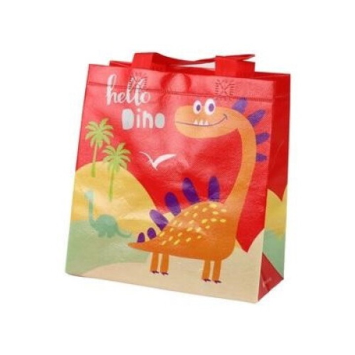 Punga cadou cu dinozaur, LEANToys, 23x21.5x11cm