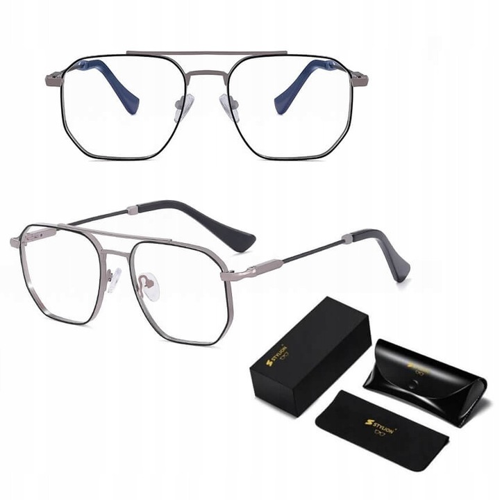Ochelari protectie calculator Stylion Pilot, Blue Light, unisex, inox, 53x19x145mm