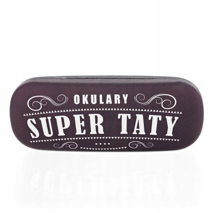 Husa pentru ochelari, Stylion, ABS, rigidă, maro/alb, 16.2x3.2x6.0cm