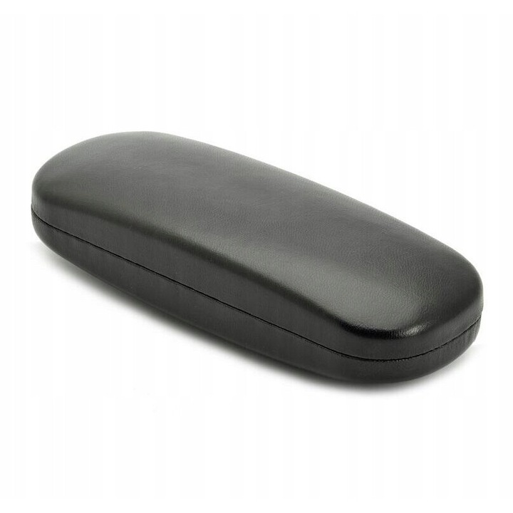 Etui ochelari, Stylion, Piele Ecologica, 16.3 x 3.9 x 6.3 cm, Negru