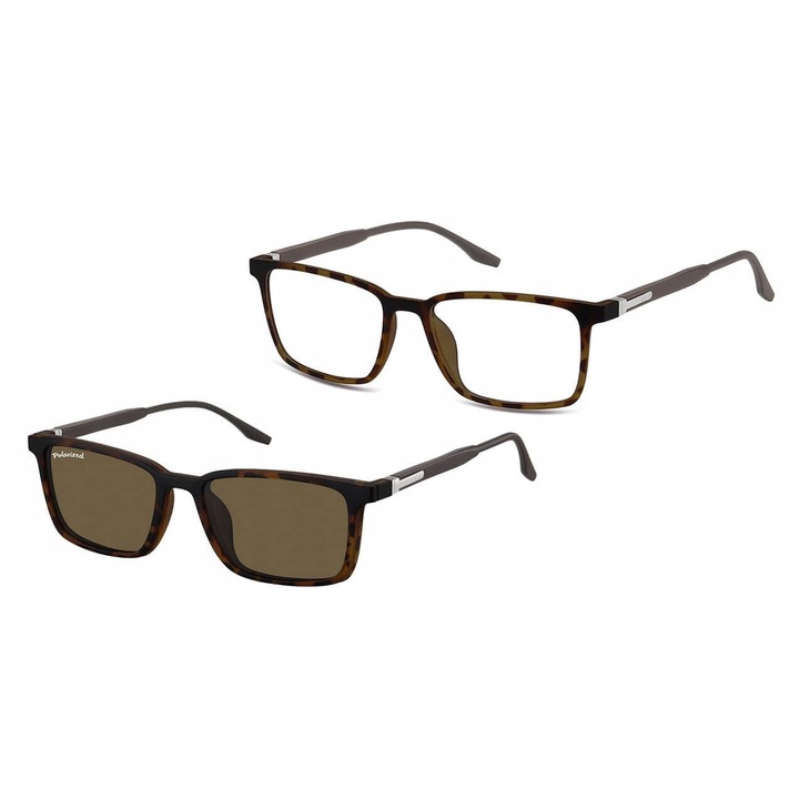 Ochelari de vedere Sunoptic CLIP-TRC-185A-2, set 3 piese, polarizati, pantera, 53x17x142mm