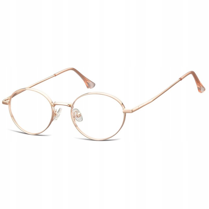 Ochelari de vedere ovali Sunoptic M299, metal roz-gold, 46x18x140mm