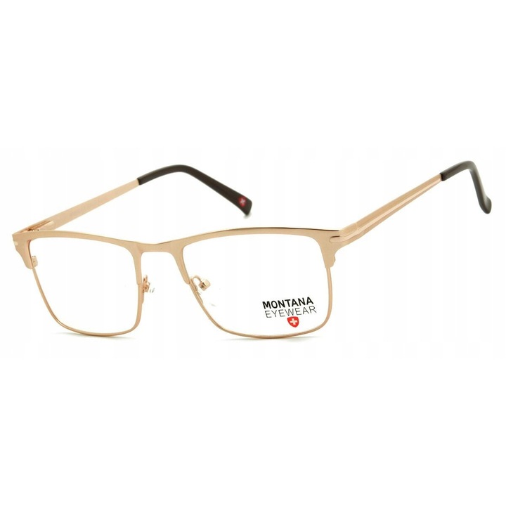 Rame ochelari Montana, prostangulare, unisex, metalice, cu suport pentru urechi, culoare mata, dimensiuni 13.8x4.2cm, set cu etui si servetel.