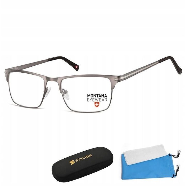Rame ochelari de vedere barbati, Montana Eyewear, inox, 54-19-140 mm, argintiu