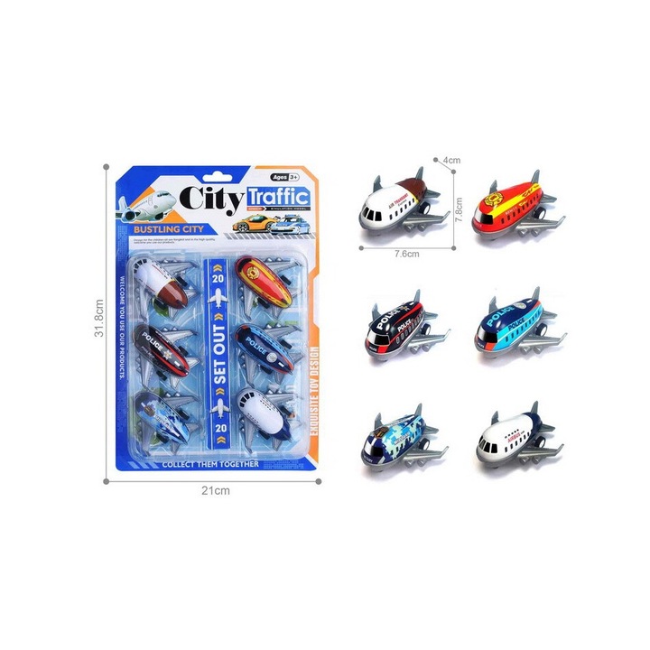 Repülőgép szett, 6 részes