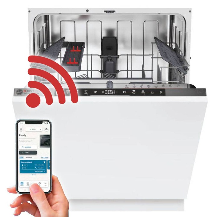Masina de spalat vase incorporabila Hoover HI6C4F0PS, 60 cm - WiFi