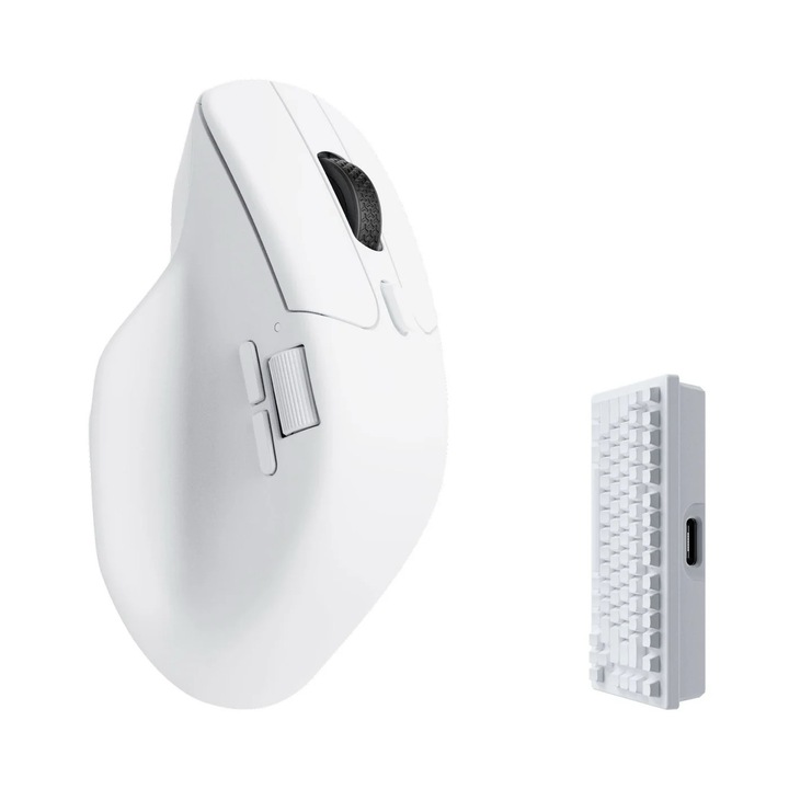 Keychron M6 Vezeték nélküli egér, 26000 DPI, Bluetooth / 2.4 GHz, 4000 Hz, Fehér