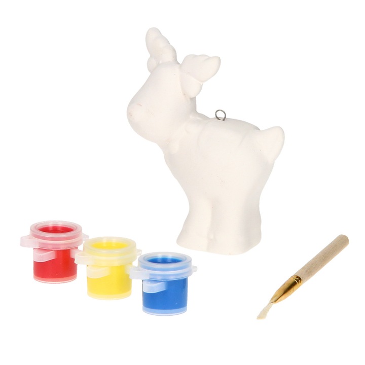 Figurina, Artmaker, De Pictat, Renifer, Ceramica, Setul Contine Tot Ce Aveti Nevoie, Pentru A Fi Pictate De Copii, 8.5 cm, Multicolor