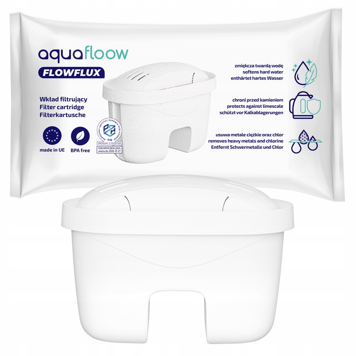 Filtru de apa Maxi, Aquafloow FlowFlux, Compatibil cu Brita Dafi Laica BiFlux, Alb