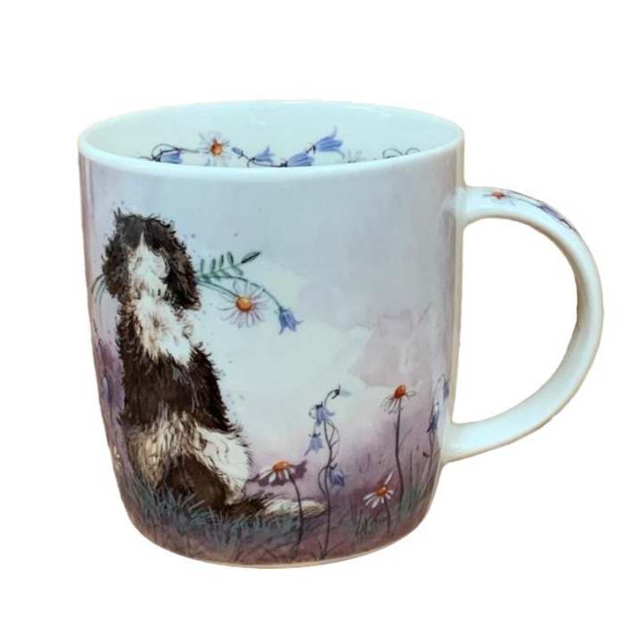 Чаша Alex Clark M49 Spaniel с цветя, 400мл, керамика, многоцветна