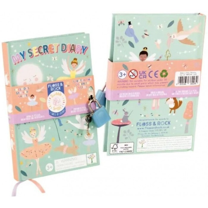 Парфюмиран дневник с балеринки Floss & Rock, с ключалка, 15x10x1,5см