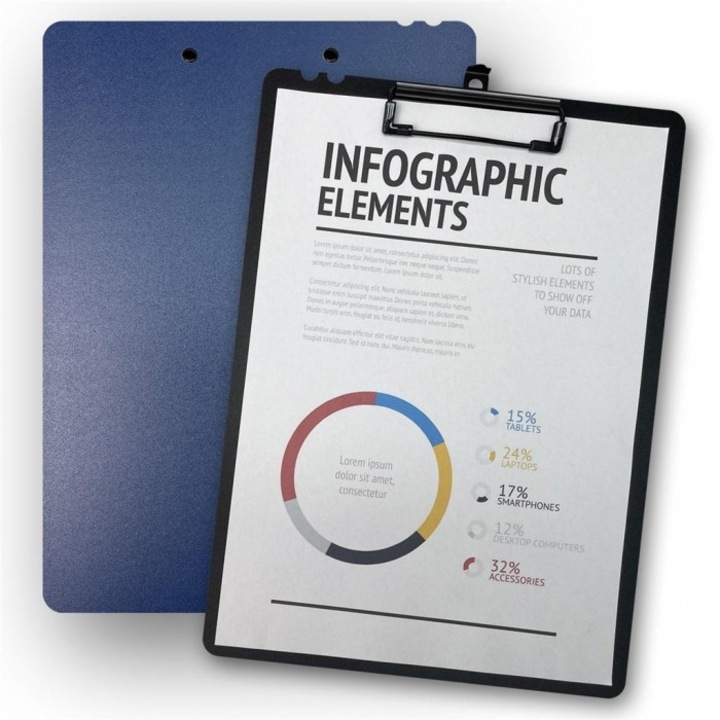 Папка с клипборд А4 Penmate Morandi, тъмносин