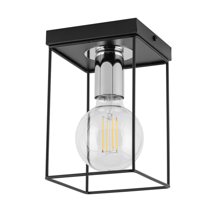 Plafoniera Sigma Vox, fekete/ezüst, 1xLED E27 max 15W, 22x13,5cm