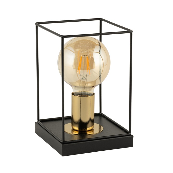 Sigma Vox asztali lámpa, fekete/arany, 1x E27 LED, 22x13,5cm