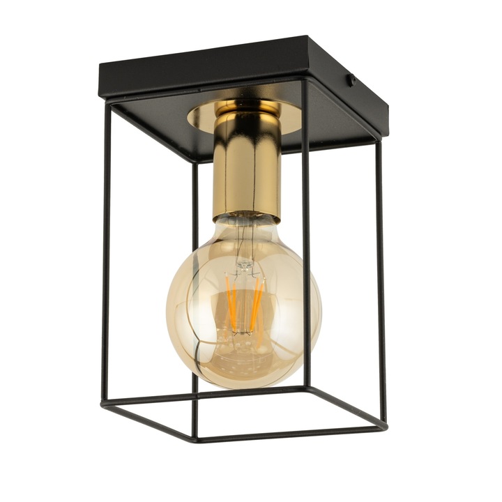 Plafoniera Sigma Vox, 1 fényforrás, fekete és arany, 22x13.5cm