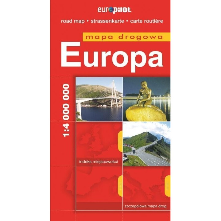 Harta rutiera Euro Pilot, Europa, scara 1:4 000 000, 12.5x24cm, 2015
