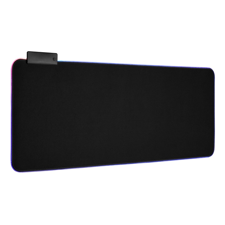 Mousepad Stabledesk Gaming pentru Office, cu HUB USB integrat, Antiderapant, Rezistenta sportita la uzura si apa, Protectie birou, Negru, 80 x 30 x 0.4 cm