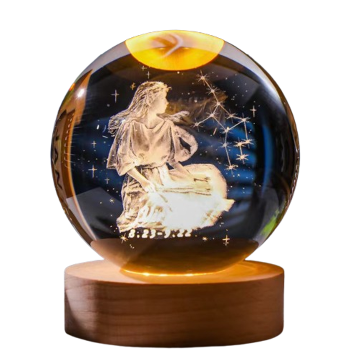 Кристална фигурка, Дева, Светеща, Луминисцентен ефект, 14.3x8.2x10cm, Китайска работилница