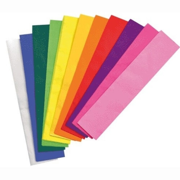 Hartie creponata VisionXXI, set de 10 culori, Genius