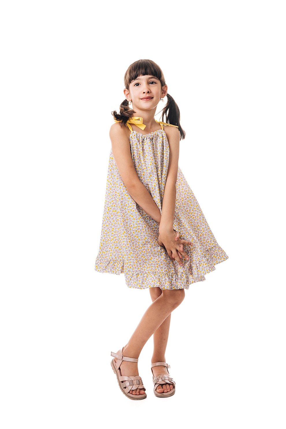 CHARMONY, Rochie evazata cu model floral, Multicolor, 140-146 CM