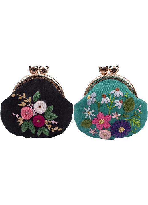 Set portofele de broderie, floral, ajustabil, multicolor