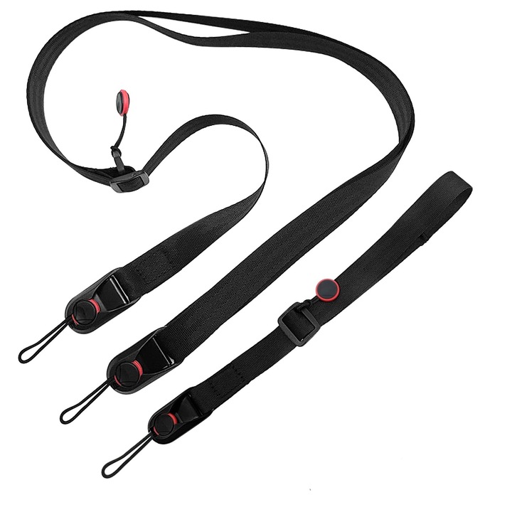 Curea de Umar Camera Eliberare Rapida, Compatibila Sony Nikon Canon SLR, Negru