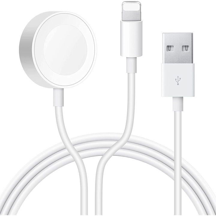 Зарядно за бързо зареждане, За Apple Watch, 2 в 1, Lightning, Магнит, Mafsafe За Apple Watch 9/8/7/6/SE/5/4/3/2, Съвместимо с Ultra/Ultra 2 iPhone 15/14 /13/12/11