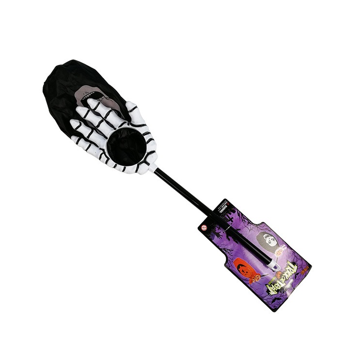 Sac de dulciuri Halloween Sunmostar, stil horror, plastic, negru/alb