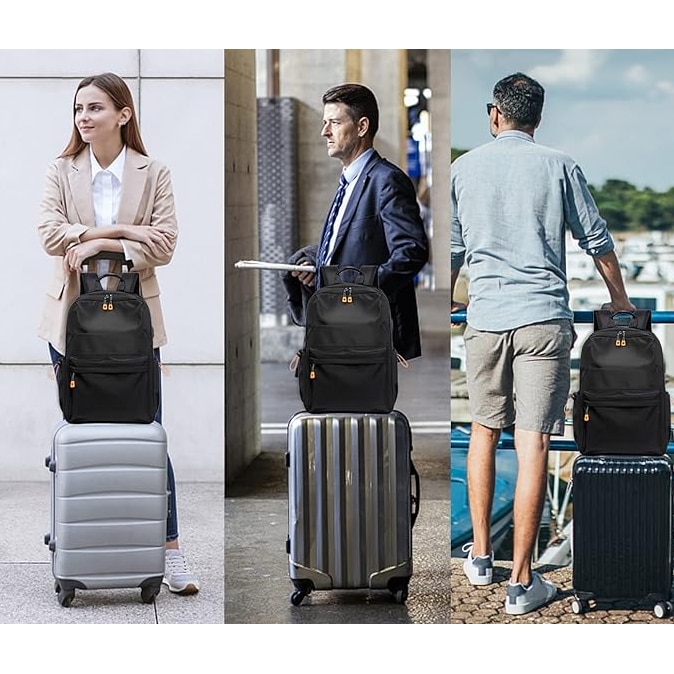 Rucsac laptop JRH, cu port de incarcare USB, Rezistent la apa, 15.6, Negru