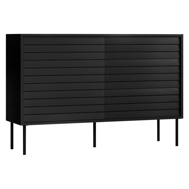 Comoda Heprano 120 1D3S, MIRJAN24, negru, 40x120x81 cm