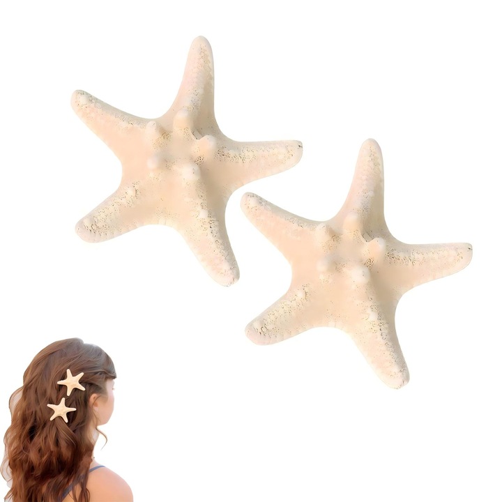 2 db JUDASTAR hajcsat készlet, tengeri csillag modell, vízálló, fehér, 7 cm