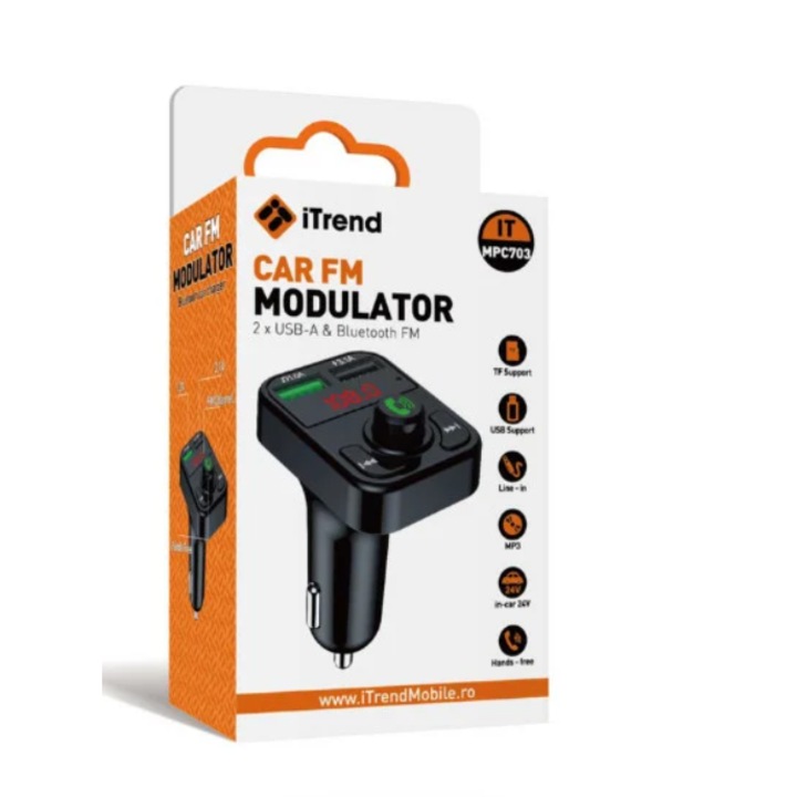 Modulátor Itrend Mpc 703 Bluethoot 2 x USB Microsd Aux