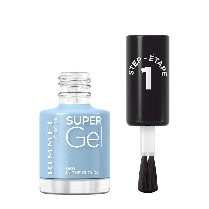 Lac de unghii cu efect de gel, Rimmel London SUPER GEL, 060 in the clouds, 12 ml