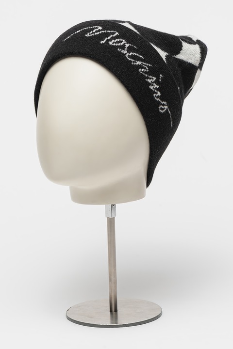 Moschino, Шапка с вълна и кашмир, Бял, Черен