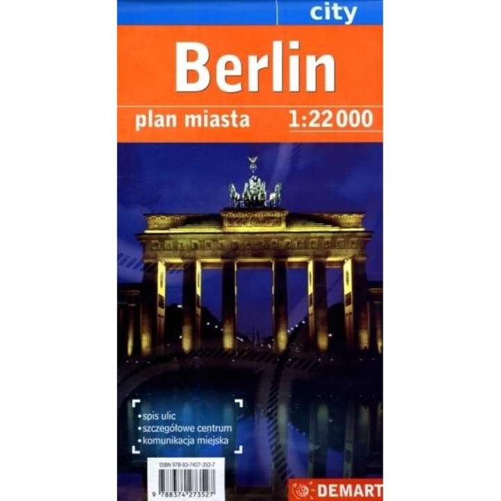Harta Berlin 1:22000, Demart, brosurata, 12x22,5 cm, 2017