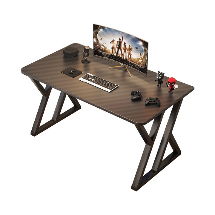 Birou gaming, negru, modern, pentru gameri, masa, loft 120 x 60 x 75 cm tinerete