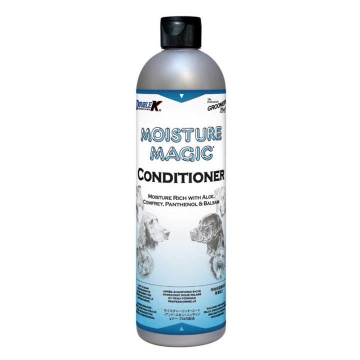 Balsam pentru caini si pisici, MOISTURE MAGIC®, Double K, extract de tataneasa, aloe si panthenol, pentru blana uscata si deteriorata, concentrat, dilutie 1:4, 236 ml