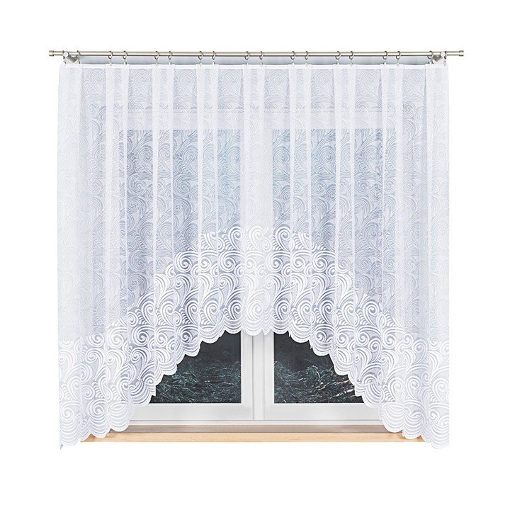 Markizeta Kinga függöny, poliészter, jacquard, fehér, 300x160cm