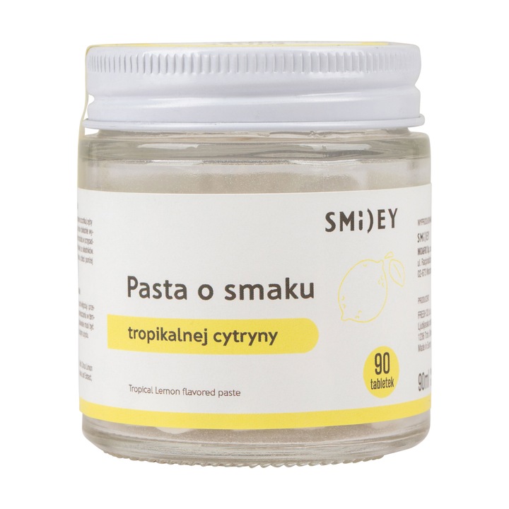 Fogkrém, Smiley, tabletta, 90 db, citrom