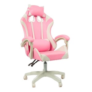 Scaun Gaming GC001 Roz, Piele Ecologica, 127 x 67 x 63 cm, Culoare Roz