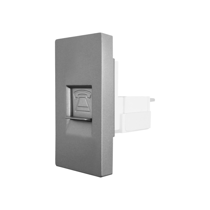 Modul Priza Telefon 1M LUXION, Gri, LX-MP016GY