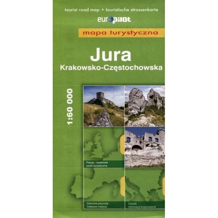 Mapa Turystyczna EuroPilot, Jura Krakowsko-Czestochowska, 12.5x24cm, 2015