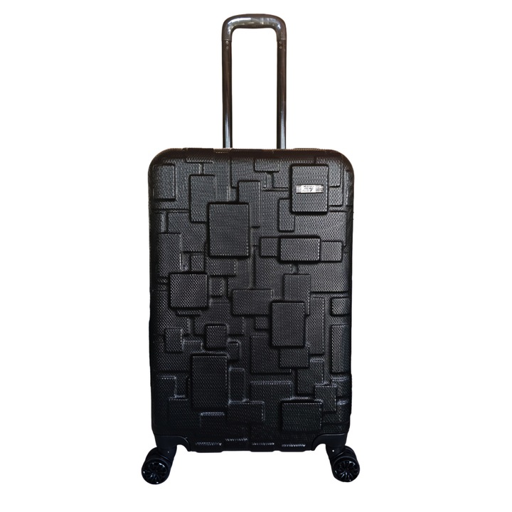 Troler mare, My Luggage LEGO, 75X47X33cm, roti duble, culoare NEGRU