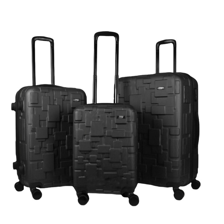 Set 3 Trolere, My Luggage LEGO, ABS, marime L, M, S, culoare NEGRU