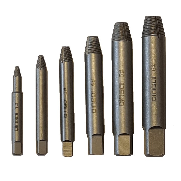 Set 6 extractoare profesionale pentru suruburi rupte / deteriorate, 3-20 mm